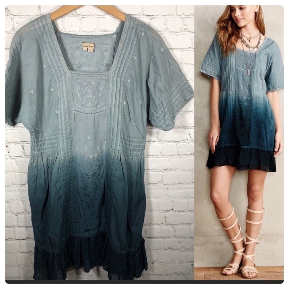 𝅺ANTHROPOLOGIE Holding Horses Ocean Ombre Dress